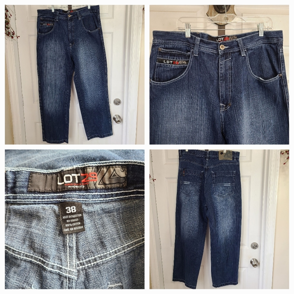 (880) Vintage Lot 29 Men's World Class Denim Co Street Wear Blue Jeans, Size: 38